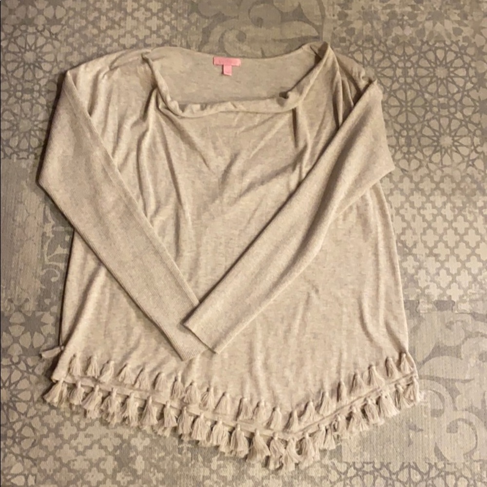 Lily Pulitzer Tassel Sweater with Scoop Neck